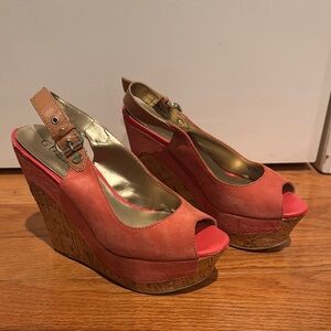 Coral Wedge Sandals